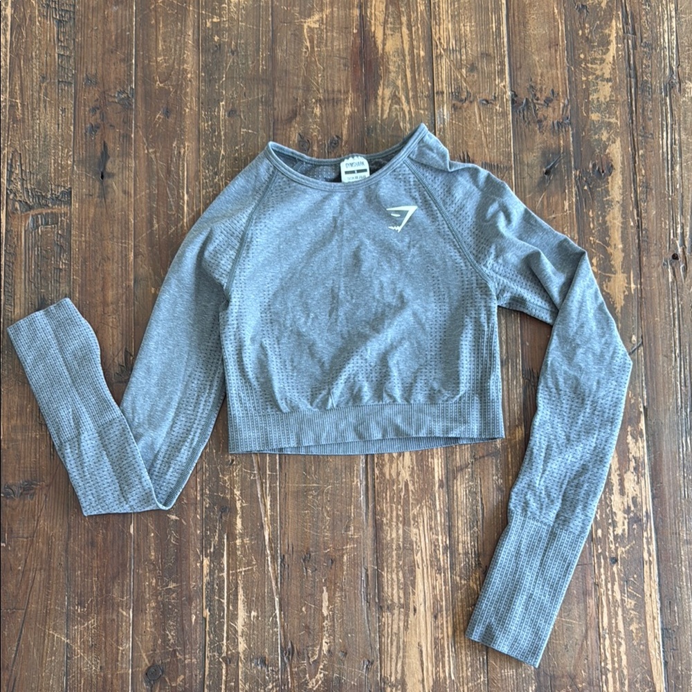 Gymshark Gray Long Sleeve Crop Top
